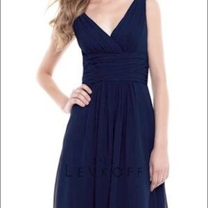 BILL LEVKOFF SHORT NAVY DRESS SUMMER WEDDING GUEST/BRIDESMAID/SPECIAL OCCASION
